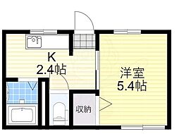 チェルヴォ 1Kの間取図画像