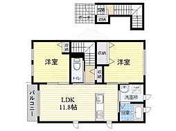 セレナヴィラSK1 2LDKの間取図画像