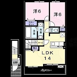ハレ・コア 2LDKの間取図画像