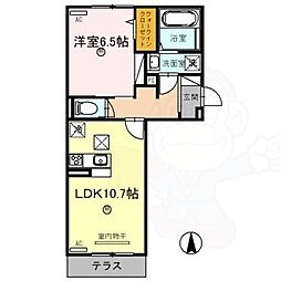 クレアール西九条 1LDKの間取図画像