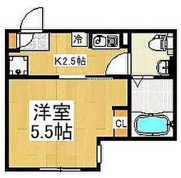 アリア宮崎台 1階1Kの間取り