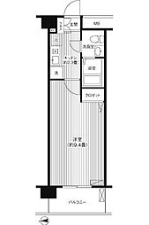 ル・ポローニア 4階1Kの間取り
