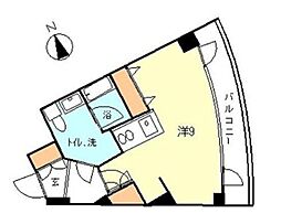 リヴィエール宮崎台 5階ワンルームの間取り