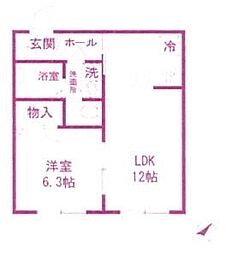 ペアパーク3 1LDKの間取図画像