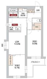 サン・ユイット 2LDKの間取図画像