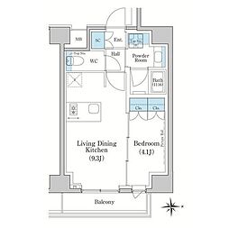 スタイリオ新丸子NORTH 1LDKの間取図画像
