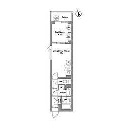 スタイリオ桜新町 1LDKの間取図画像