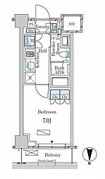 ラティエラ武蔵小杉 1Kの間取図画像