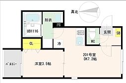 仮称)ハーモニーテラス東糀谷4丁目B 1DKの間取図画像