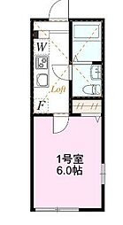 アザーレ・バモス宮前平 1Kの間取図画像