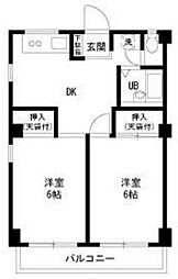 メゾン秋元2 2DKの間取図画像