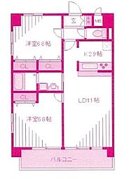 ラヴィッサン 2LDKの間取図画像