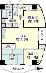 ヴェルドゥミール 3LDKの間取図画像