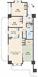 ヴィルクレール二子多摩川リバーウィング 3LDKの間取図画像