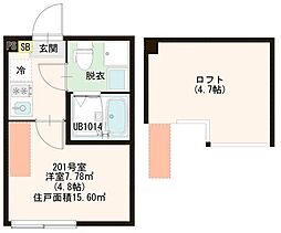 ハーモニーテラス片倉町 1Kの間取図画像