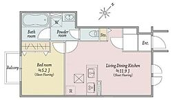 kukkula kuriya 1LDKの間取図画像
