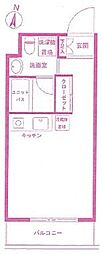セントパレス鷺沼 ワンルームの間取図画像