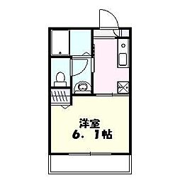 スターフォレスト高津 1Kの間取図画像