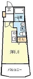 インフィールド溝口 ワンルームの間取図画像