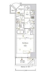 Log登戸station west 1Kの間取図画像