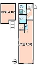 リヴェール武蔵新城 ワンルームの間取図画像
