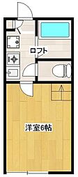 グロリア溝の口 1Kの間取図画像