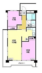 田園ドミール 2LDKの間取図画像