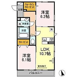 楓3 2LDKの間取図画像