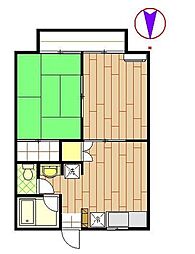 メゾンたまプラーザ 2DKの間取図画像