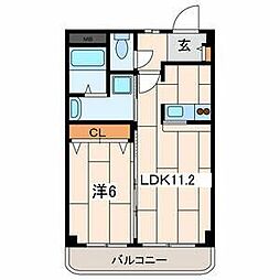 アプリコットハウス 1LDKの間取図画像