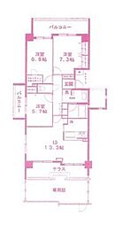クレッセント高津リバーウインド 3LDKの間取図画像