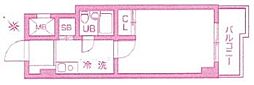 ビエント宮崎台 1Kの間取図画像