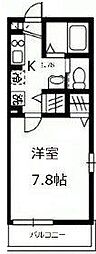 グランドソレイユ 1Kの間取図画像