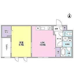 フェリチターレ 1LDKの間取図画像