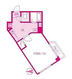 ノクティ・エイチ2 1Kの間取図画像