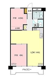 田園ドミール 2LDKの間取図画像