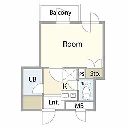 LCレジデンス川崎多摩 1Kの間取図画像