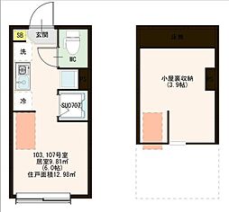 アーバンスカイ六郷 ワンルームの間取図画像
