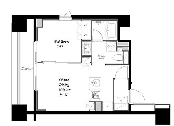 南麻布ノース（MINAMIAZABU NORTH） 602｜東京都港区南麻布２丁目(賃貸マンション1LDK・6階・36.93㎡)の写真 その2