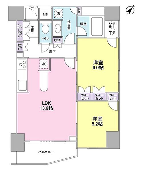 ＬａＳａｎｔｅ五反田 709｜東京都品川区西五反田８丁目(賃貸マンション2LDK・7階・58.01㎡)の写真 その2