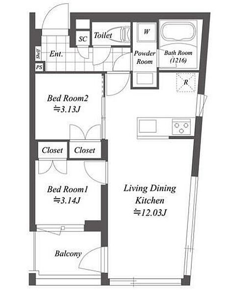 オープンブルーム渋谷本町 401｜東京都渋谷区本町５丁目(賃貸マンション1LDK・4階・41.62㎡)の写真 その2