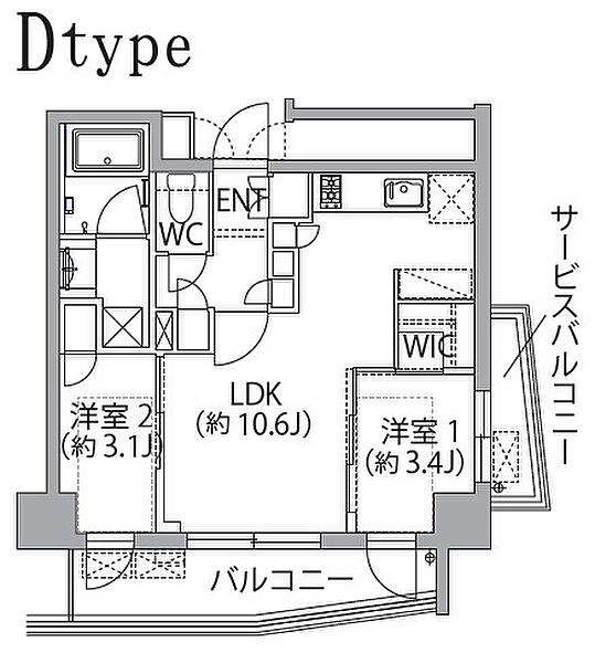 レスピール蓮根 701｜東京都板橋区坂下２丁目(賃貸マンション2LDK・7階・41.14㎡)の写真 その2