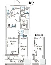 プライムガーデン恵比寿南 302 ｜ 東京都渋谷区恵比寿南３丁目4-13（賃貸マンション1LDK・3階・34.24㎡） その2