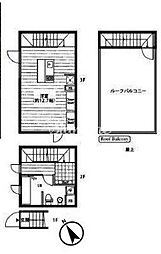 サンフェル神宮前 206 2階1DKの間取り