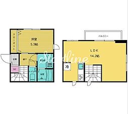 コートヤード表参道 2階1LDKの間取り