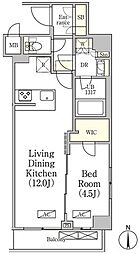 アジールコート品川中延サウス 5階1LDKの間取り