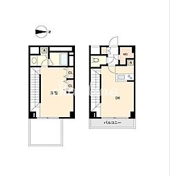 HF中野坂上レジデンス 1階1LDKの間取り