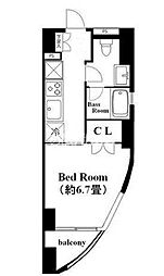パシフィックコート中延 3階1Kの間取り