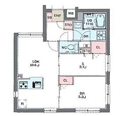 プラティーク品川中延 5階1SLDKの間取り