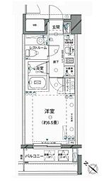 ピアース乃木坂 403 4階1Kの間取り